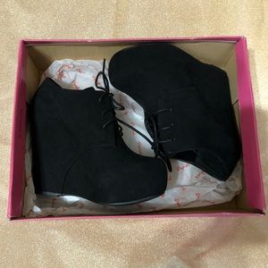 Black Lace up booties